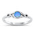 Silver Blue Lab Opal Stone Ring