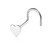 Heart 3mm with 20GA .925 Sterling Silver Nose Screw