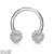 Paved CZ Daisy Ends 316L Surgical Steel Circular Horseshoe