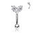 Prong Set Round and Square CZ Heart Top 316L Surgical Steel Eyebrow Rings/ Curved Barbells