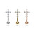 CZ Paved Cross Top 316L Surgical Steel Eyebrow Rings/ Curved Barbells