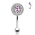Prong Set Round CZ Center with CZ Paved Surrounding 316L Surgical Steel Eyebrow