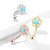 Flower Filigree Turquoise Center Top 316L Surgical Steel Eyebrow Rings/ Curved Barbells