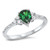 Silver CZ Ring Green Pear Stone