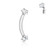 Prong Set Star CZ Ends Internally Threaded 316L Surgical Steel Curved Barbells, Eyebrow Rings