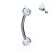 Claw Set Opals on Internally Threaded 316L Surgical Steel Eyebrow Barbells