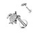 CZ Paved Turtle Internally Threaded 316L Surgical Steel Flat Back Studs for Labret, Monroe, Cartilage and More