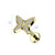 CZ Paved Butterfly Top on Internally Threaded 316L Surgical Steel Flat Back Stud for Labret, Monroe, Cartilage and More