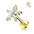 Marquise CZ Petals Flower Top on Internally Threaded 316L Surgical Steel Flat Back Studs for Cartilage, Labret, and More