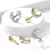 CZ Paved Crescent Moon Internally Threaded 316L Surgical Steel Flat Back Studs for Labret, Monroe, Cartilage and More