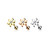 Flower with CZ Solitaire 316L Surgical Steel Cartilage, Tragus Barbell Studs