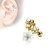 CZ and Clay Flowers Curve Top 316L Surgical Steel Ear Cartilage Barbell Studs