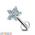 Double Tiered 6 CZ Flower Top Internally Threaded 316L Surgical Steel Labret, Monroe, Ear Cartilage Studs