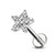 Double Tiered 6 CZ Flower Top Internally Threaded 316L Surgical Steel Labret, Monroe, Ear Cartilage Studs