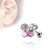 Crystals Paved Butterfly Top 316L Surgical Steel Ear Cartilage Barbell Studs
