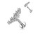 Cluster of Prong Set CZ Top on Internally Threaded 316L Surgical Steel Flat Back Stud for Labret, Monroe, Cartilage and More