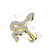 CZ Paved Small Snake Top on Internally Threaded 316L Surgical Steel Flat Back Stud for Labret, Monroe, Cartilage and More