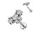 CZ Butterfly with Ball Cluster Internally Threaded 316L Surgical Steel Flat Back Studs for Labret, Monroe, Cartilage and More