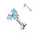 Triangle CZ Set Internally Threaded 316L Surgical Steel Flat Back Studs for Labret, Monroe, Cartilage and More