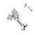 Triangle CZ Set Internally Threaded 316L Surgical Steel Flat Back Studs for Labret, Monroe, Cartilage and More