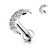 CZ Paved Crescent Moon Top on Internally Threaded 316L Surgical Steel Flat Back Studs for Labret, Monroe, Cartilage and More