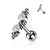 316L Surgical Steel Cartilage Barbell with 2 CZ and Ball Clusters