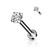 CZ Prong Set Top Internally Threaded Micro Base 316L Surgical Steel Labret, Flat Back Studs For Lip, Chin, Nose and More