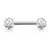 Crystal Paved Ferido Balls 316L Surgical Steel Nipple Bar