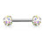 Crystal Paved Ferido Balls 316L Surgical Steel Nipple Bar