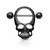 Skull With Enamel Eyes 316L Surgical Steel Nipple Shield Ring