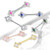 Floral Filigree Square with Crystal Accents and Opal Glitter Center 316L Surgical Steel Nipple Barbell Rings