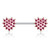 Crystal Paved Heart Ends 316L Surgical Steel Nipple Barbell Rings