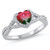 Silver CZ Ring - Heart Watermelon Tourmaline CZ