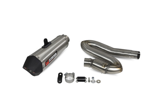 Scorpion Serket Taper Slip-on Brushed Stainless Steel Sleeve - Street Triple 765 R / RS - 2020 - 2021 - RTR89SEO Scorpion Serket Taper Slip-on Brushed Stainless Steel Sleeve - Street Triple 765 R / RS - 2020 - 2021 - RTR89SEO