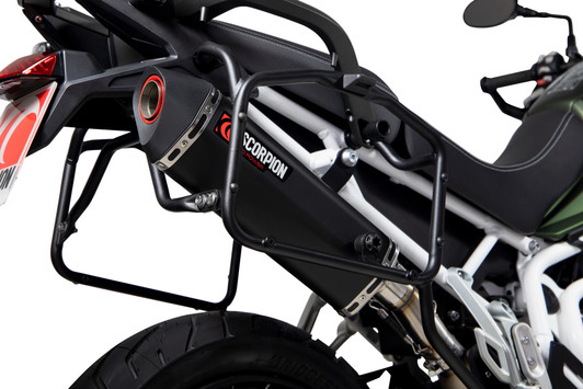 Scorpion Serket Parallel Slip-on Black Ceramic Coated Sleeve. Fits with panniers - Tiger 900 - 2020 - 2023 - RTR90BCER Scorpion Serket Parallel Slip-on Black Ceramic Coated Sleeve. Fits with panniers - Tiger 900 - 2020 - 2023 - RTR90BCER