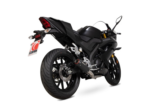 Scorpion Red Power Full System Black Ceramic Coated Sleeve - YZF-R125 - 2021-> - PYA115SYSBCER Scorpion Red Power Full System Black Ceramic Coated Sleeve - YZF-R125 - 2021-> - PYA115SYSBCER