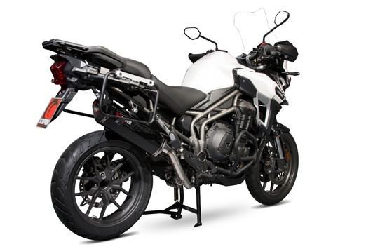 Scorpion Serket Parallel Slip-on Carbon Fibre Sleeve - Tiger 1200 Explorer - 2016 - RTR80CEO Scorpion Serket Parallel Slip-on Carbon Fibre Sleeve - Tiger 1200 Explorer - 2016 - RTR80CEO