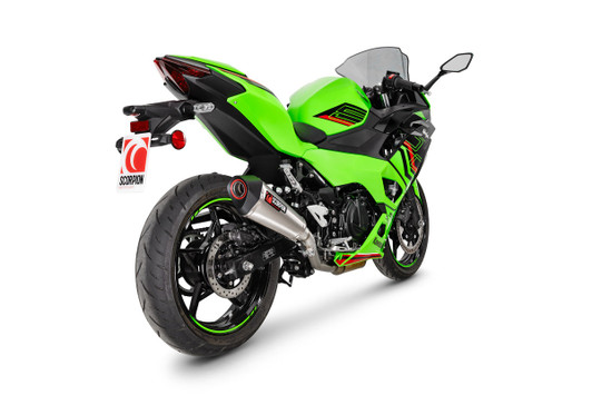 Scorpion Half System Serket Taper Brushed Stainless Sleeve - Kawasaki Ninja 500 Euro 5+ - 2024 > 2025 - RKA149SEO Scorpion Half System Serket Taper Brushed Stainless Sleeve - Kawasaki Ninja 500 Euro 5+ - 2024 > 2025 - RKA149SEO