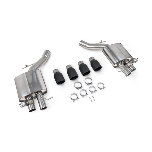 Scorpion Rear silencer only (Valved) Black ceramic Daytona trims (quad) - F10 M5 2011-2016 - SBMB111C