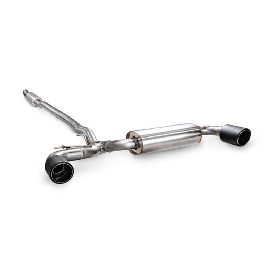 Scorpion Resonated Cat-Back System - 100mm Carbon Fibre Ascari Trims - Mini Countryman F60 Cooper S All4 - SMN038CF