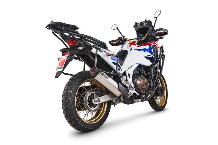 Scorpion Serket Parallel Slip-on - Brushed Stainless Sleeve - Honda CRF 1100L Africa Twin Euro 5+ Incl. Adventure Sport 2024 - 2025 - RHA207SEO