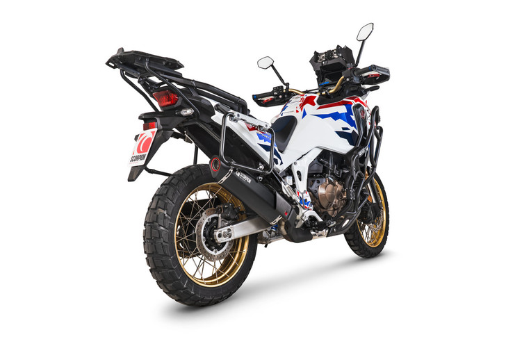 Scorpion Serket Parallel Slip-on - Black Ceramic Sleeve - Honda CRF 1100L Africa Twin Euro 5+ Incl. Adventure Sport 2024 - 2025 - RHA207BCER