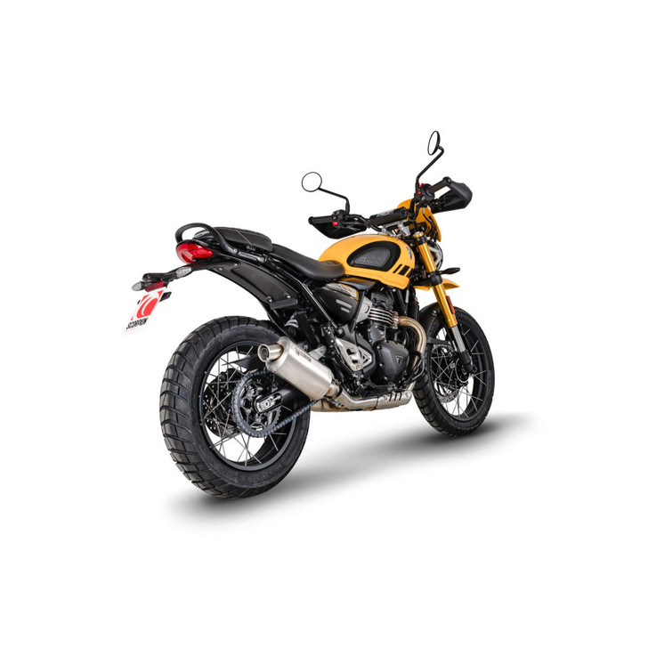 Scorpion Factory Oval Slip-On - Brushed Stainless Steel Sleeve - Triumph Scrambler 400 X & XC - ETR97SEO