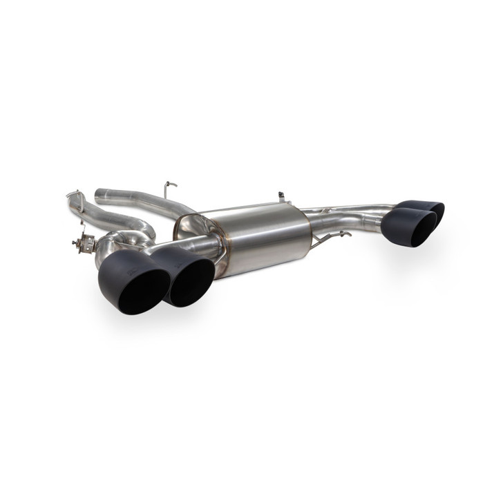 Scorpion Half System with valves - Black Ceramic quad 114mm Daytona trims - X3M Pre LCI Incl. Competition - 2019>2021 - SBM090C