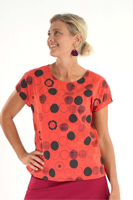 Tilly top | Jotto tangerine/navy