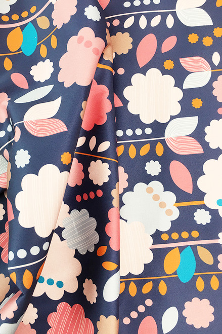 Stretch cotton sateen | Daisy pop now $25/mt 