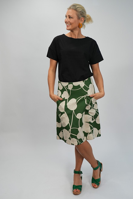 Heidi skirt short | Blossom green/natural final sale