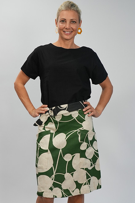 Heidi skirt short | Blossom green/natural final sale