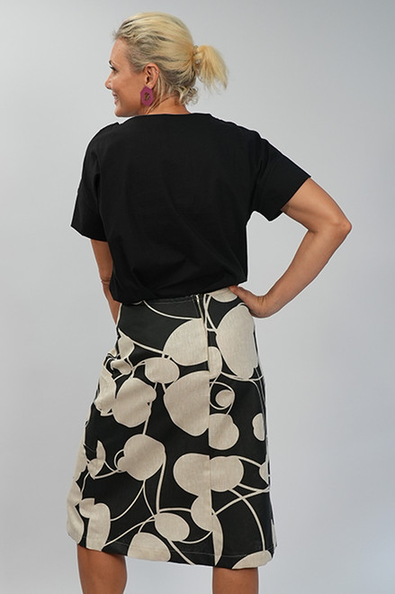 Heidi skirt long | Blossom black/natural final sale