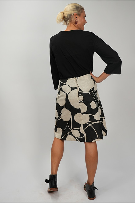 Heidi skirt short | Blossom black/natural final sale